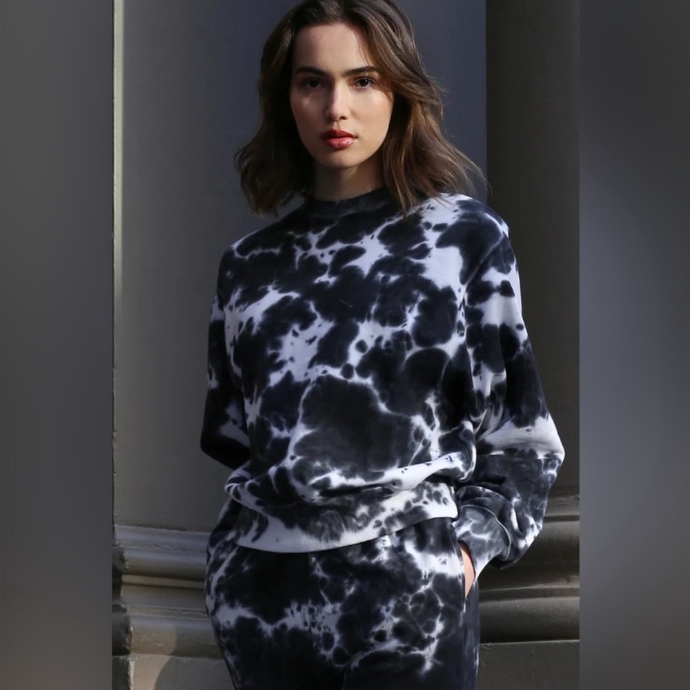Brunette the Label Marble Tie Dye The Best friend Crewneck Sweater S/M